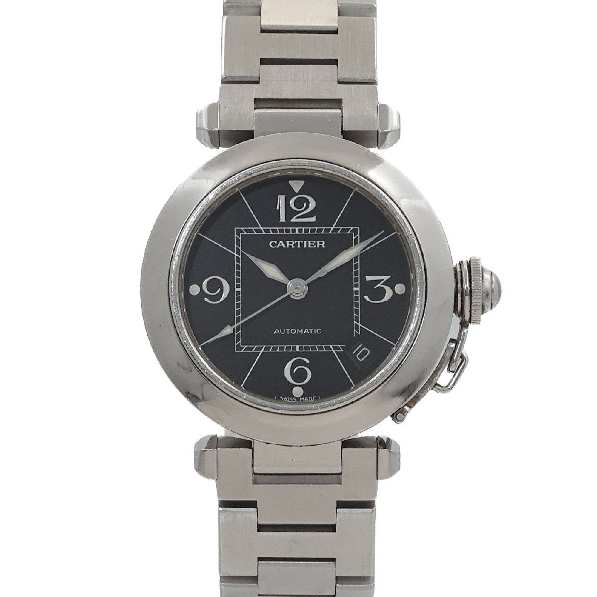 Cartier Pasha C W31076M7 Boys' Watch, Date, Black, Automatic, PashaC