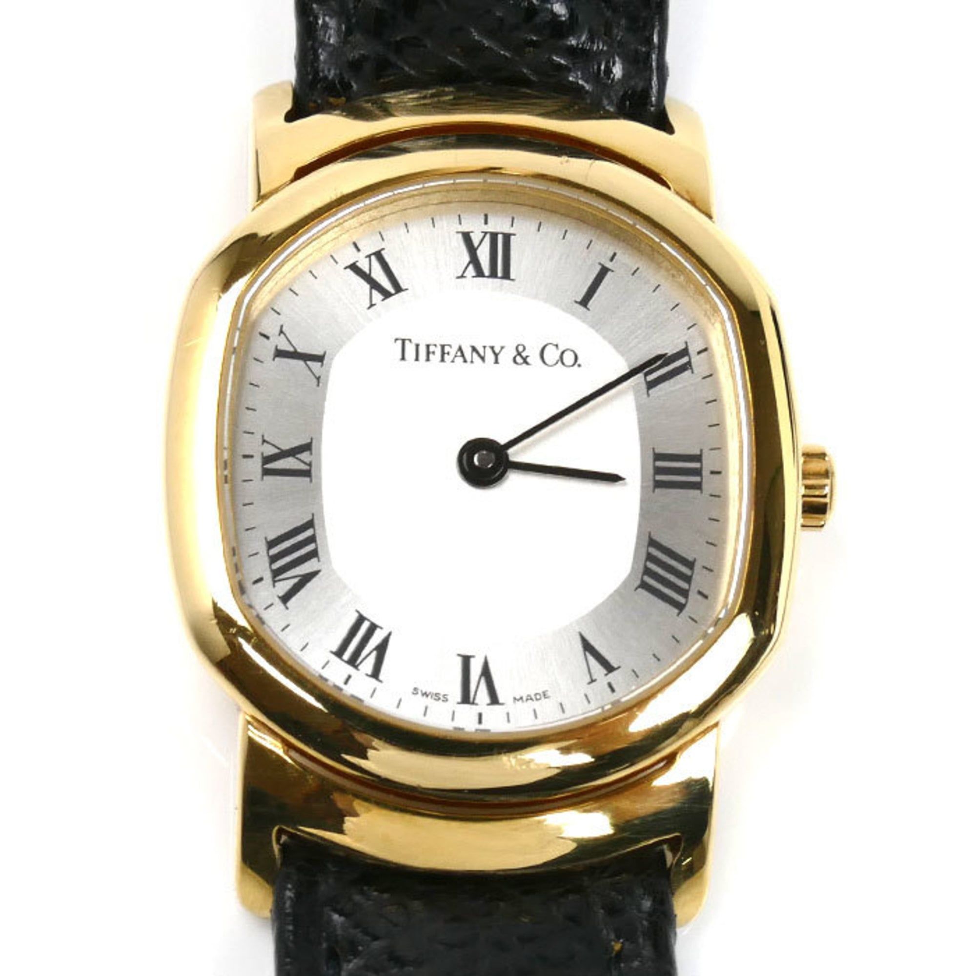 TIFFANY & Co. Tiffany Mark Coupe Roman Wristwatch, Battery-Powered, 26.5g, 18K/750 Gold, Women's