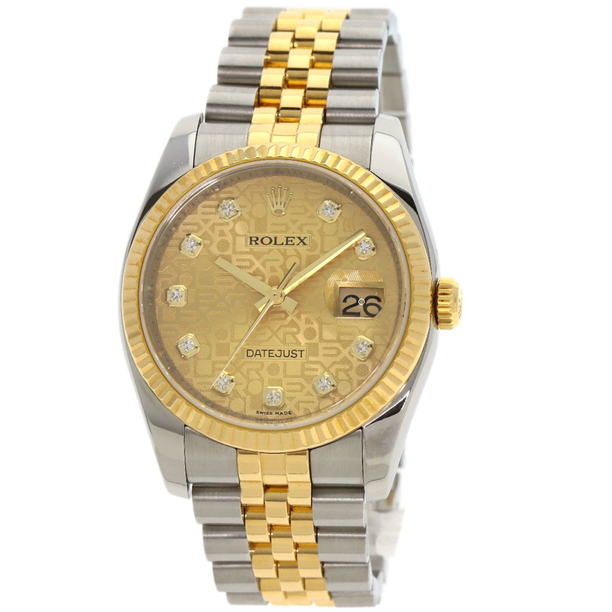 Rolex 116233G Datejust 10P Diamond Watch Stainless Steel/SSx18KYG Men's ROLEX