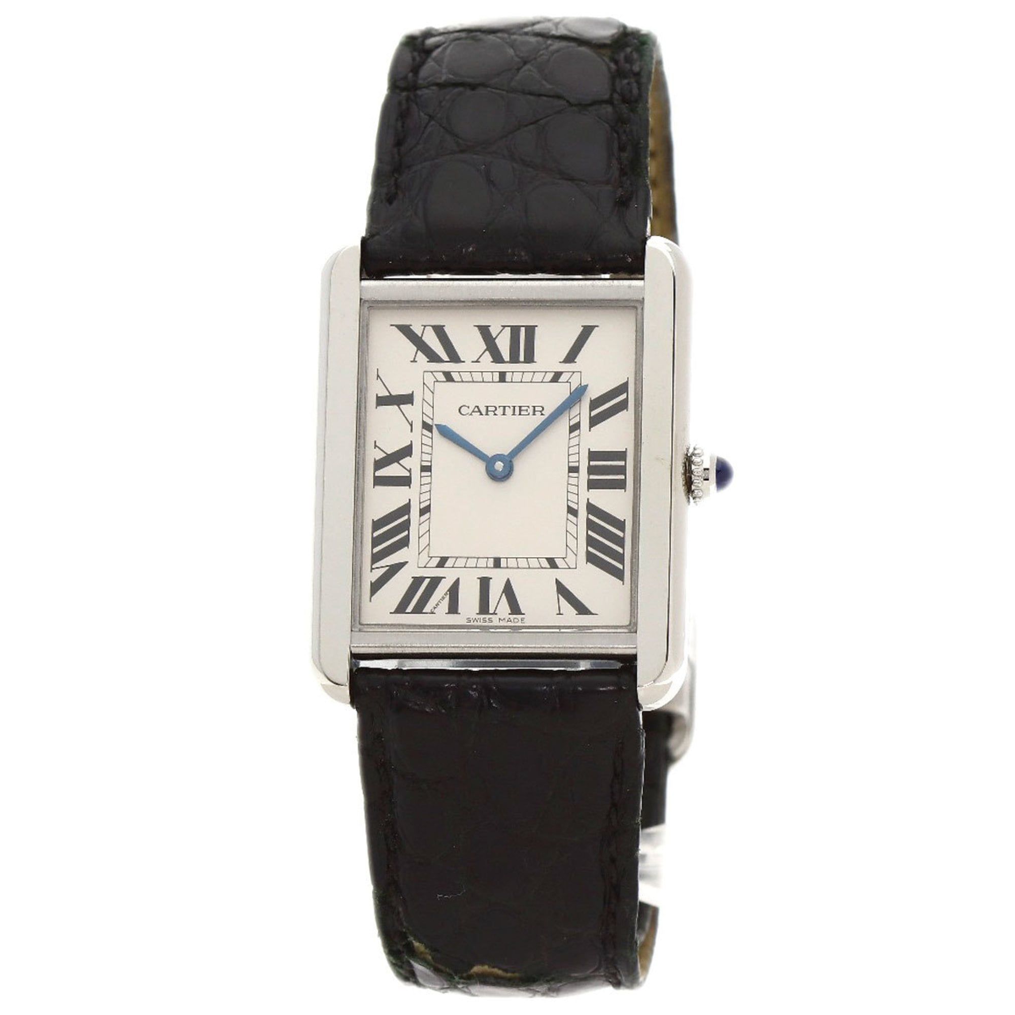 Cartier Tank Solo LM W5200003 Men's Stainless Steel/Leather Watch