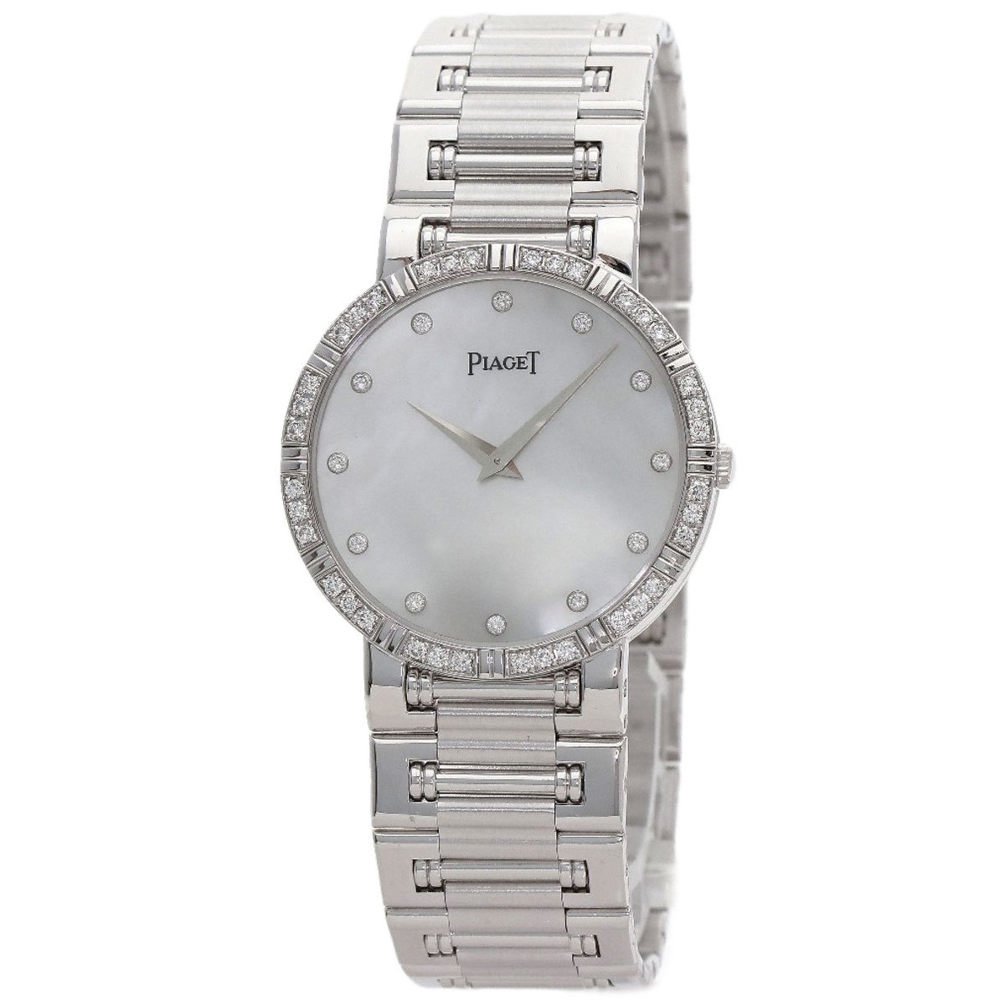 Piaget 84024K81 Dancer Bezel with 12 Diamonds, 18K White Gold/18KWG Men's Watch