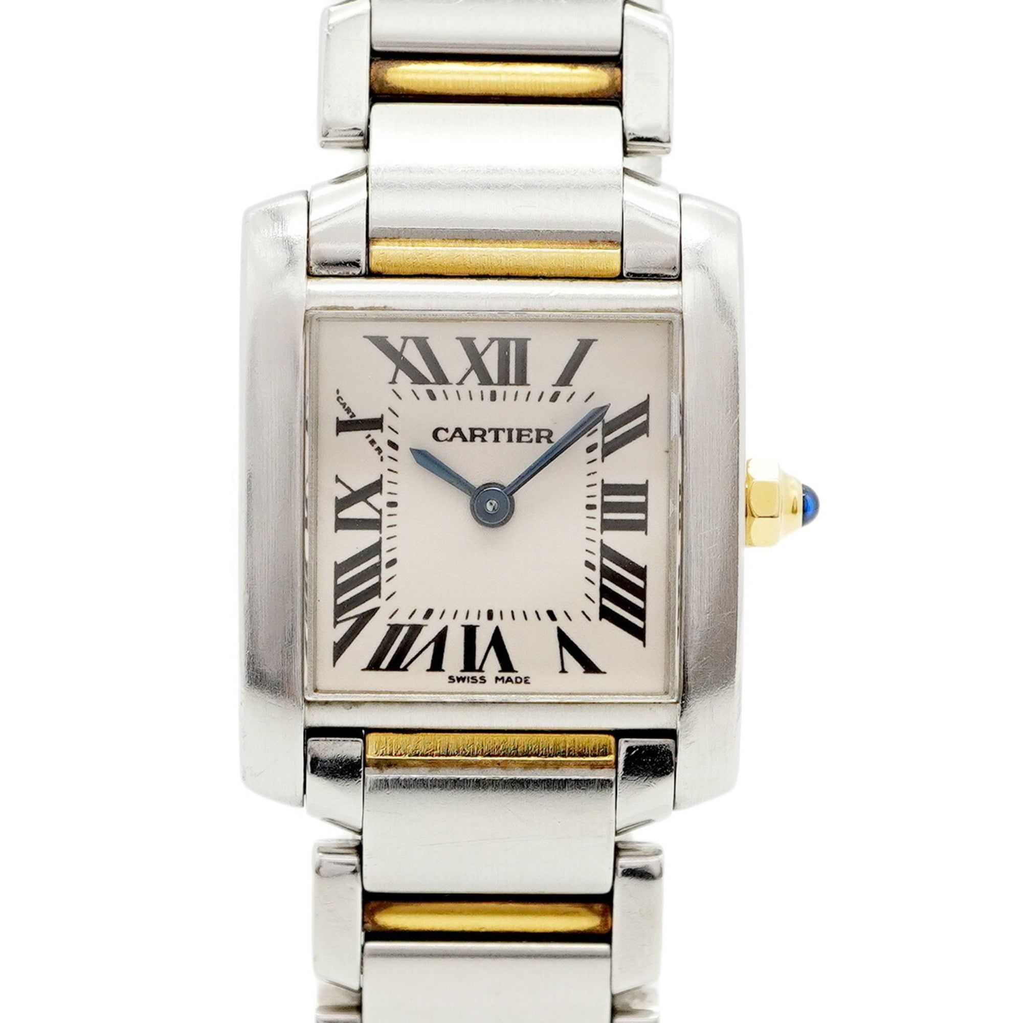 Cartier Tank Française SM Two-tone Watch 2384 White Dial Women's