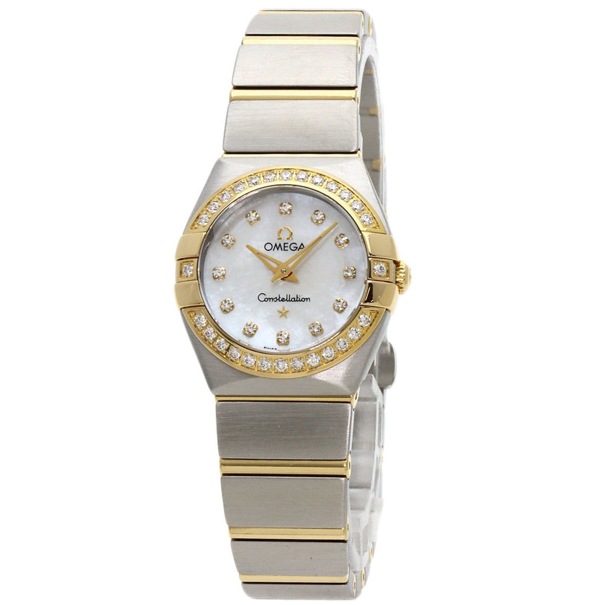 Omega 123.25.24.60.55.003 Constellation Mini Brushed Diamond Watch in Stainless Steel/SSx18KYG with