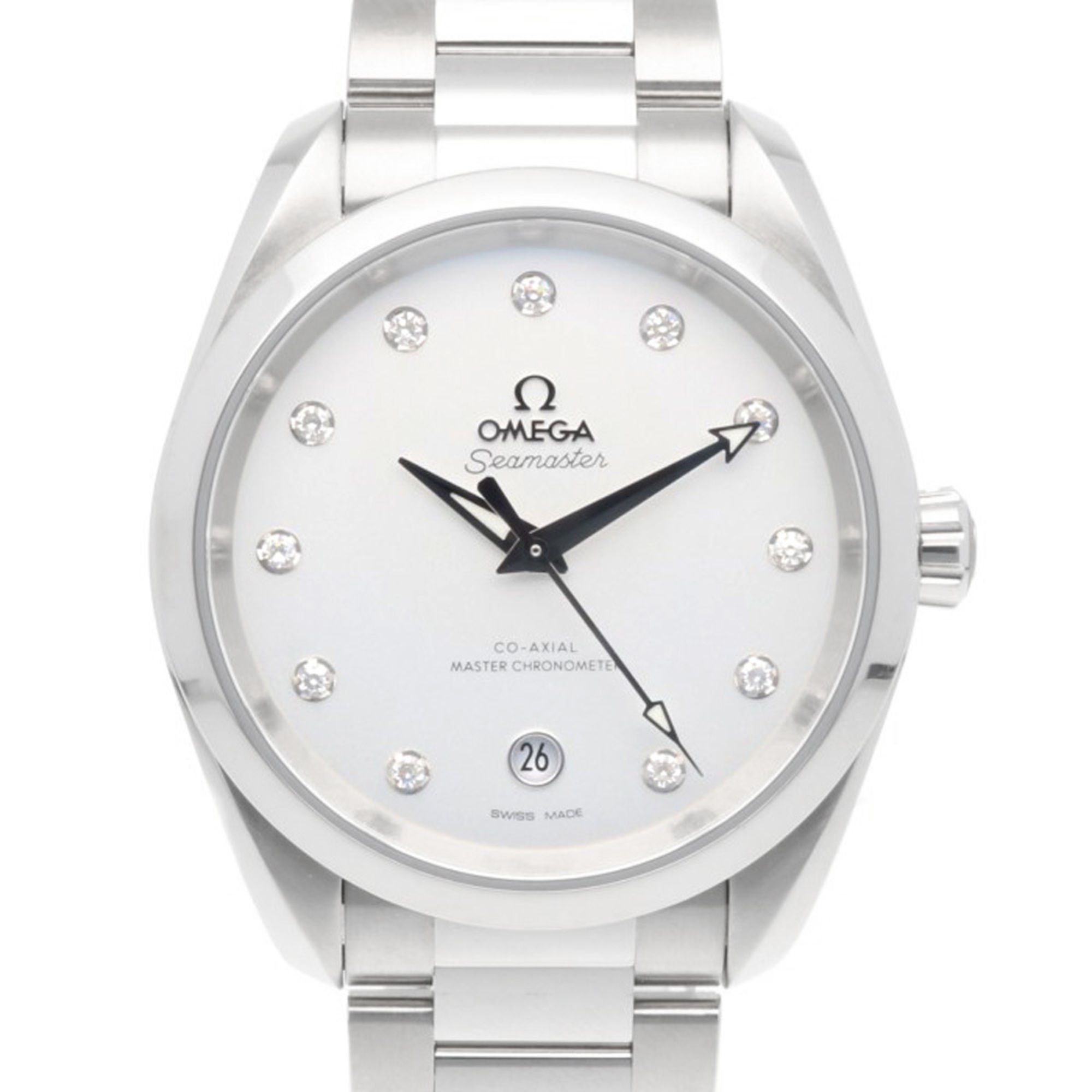 Omega Seamaster Aqua Terra Watch, Stainless Steel, 22010382052001, Automatic, Men's, with 11 Diamond