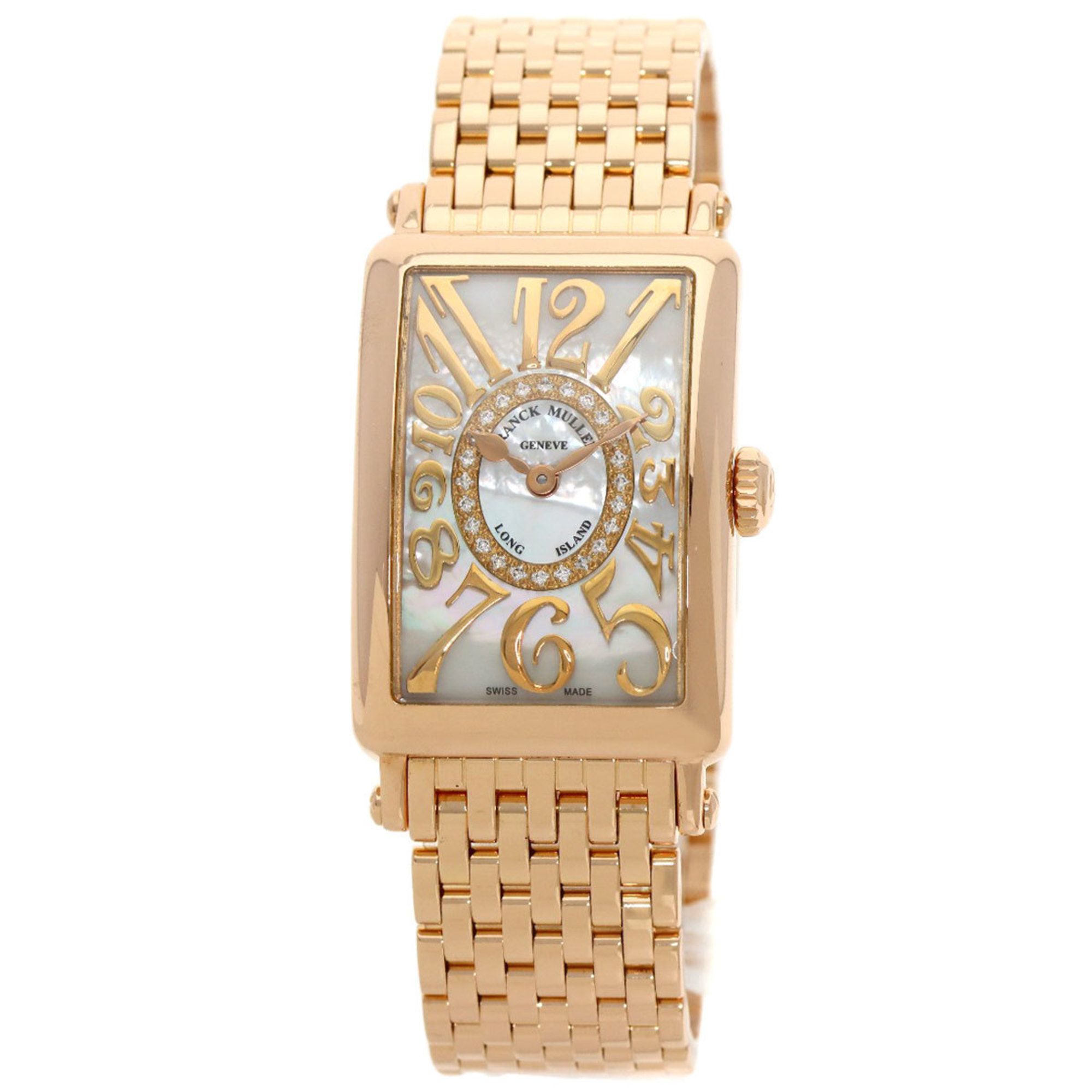 Franck Muller 902QZRELMOP CD1R Long Island Diamond Mother-of-Pearl Watch in 18K Pink Gold/18KPG for
