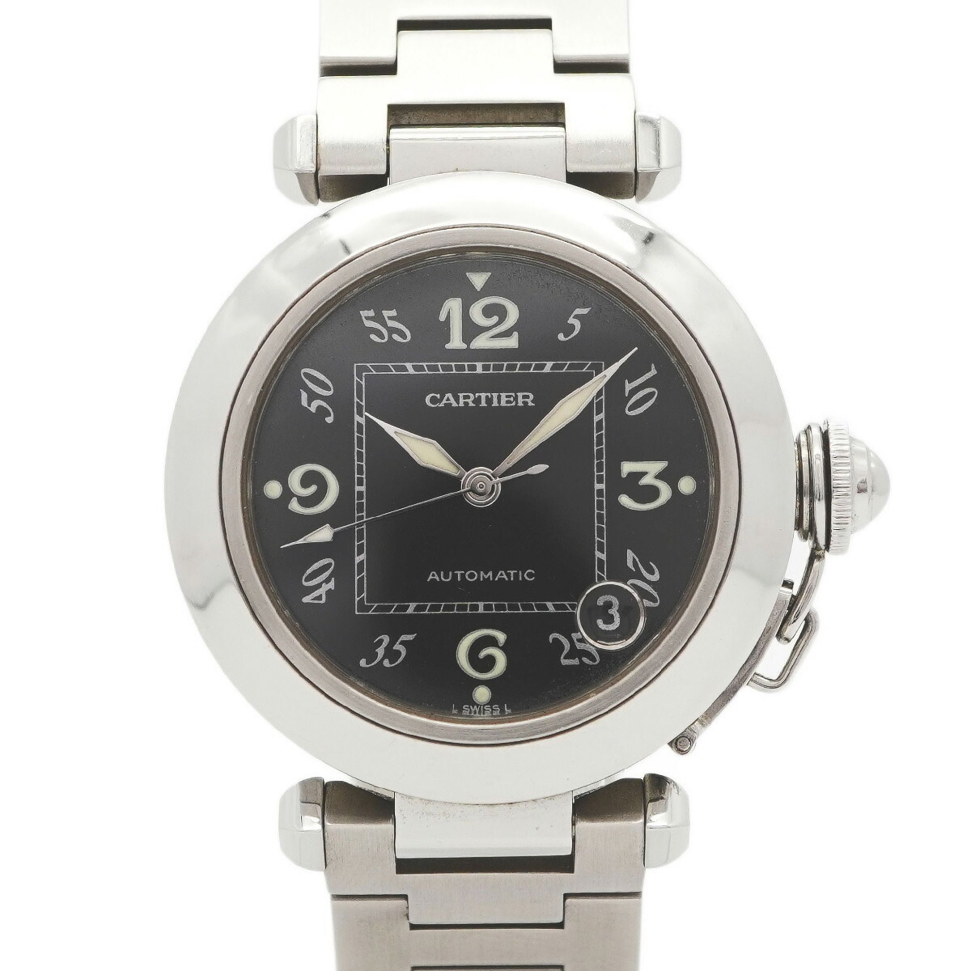 Cartier Pasha C W31043M7 Black Dial Watch for Men and Women