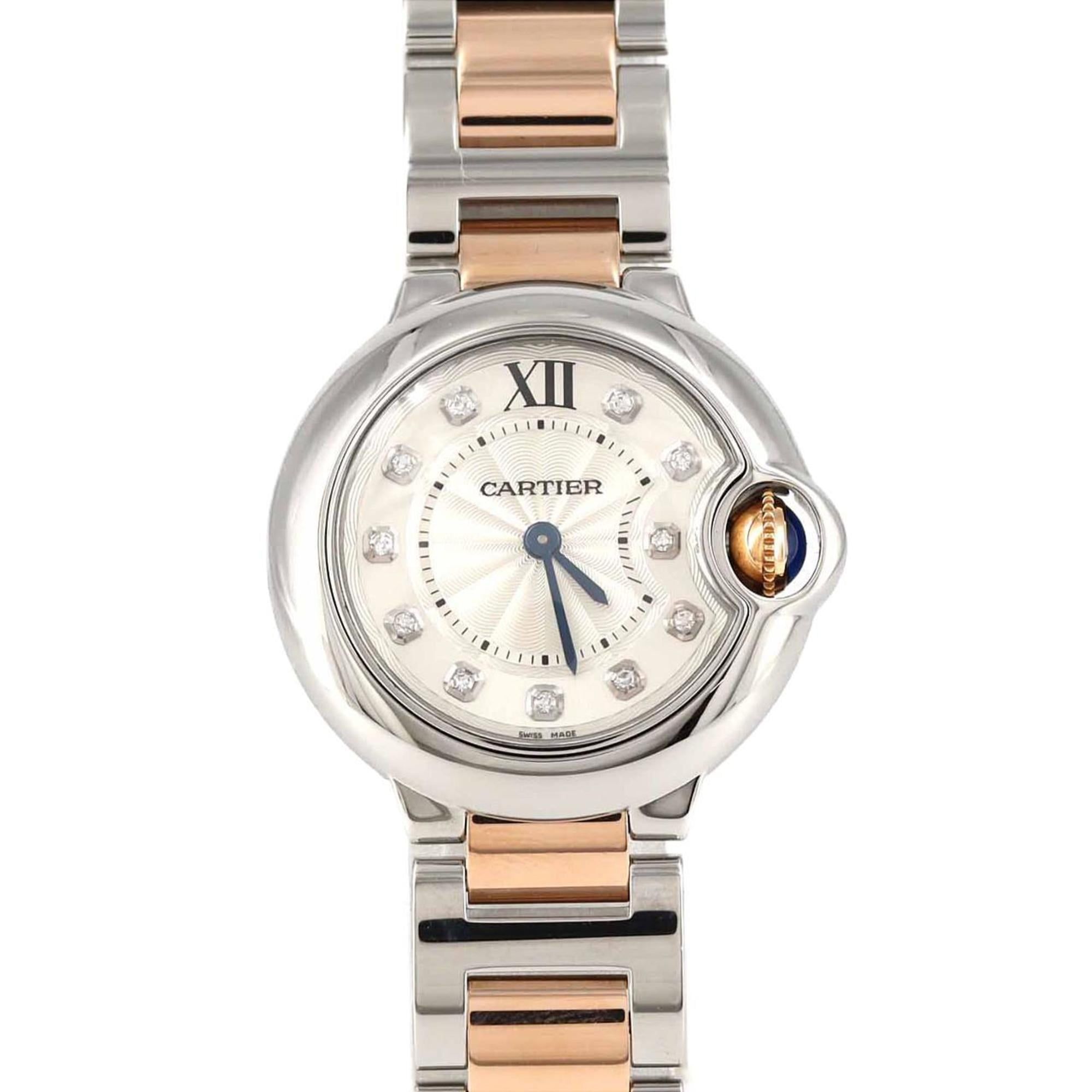 Cartier Ballon Bleu SM PG Combination 11P WE902030 SSxPG Quartz Watch