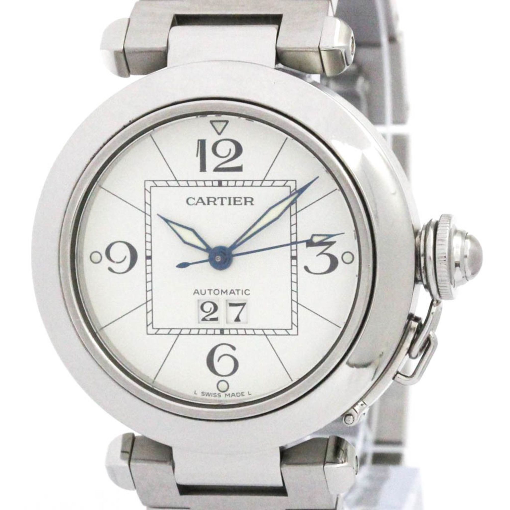 CARTIER Pasha C Big Date Steel Automatic Unisex Watch W31055M7 Polished
