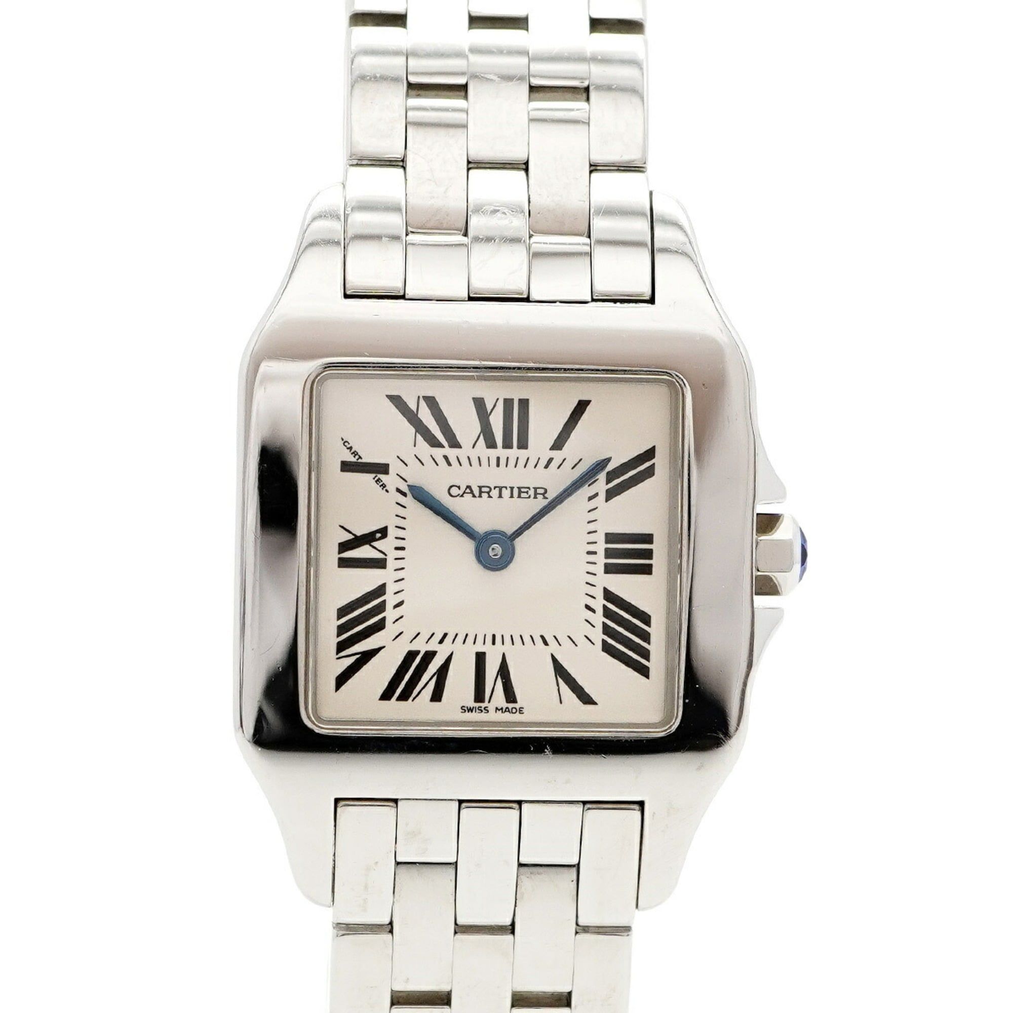 Cartier Santos Demoiselle LM W25065Z5 White Dial Watch for Men and Women