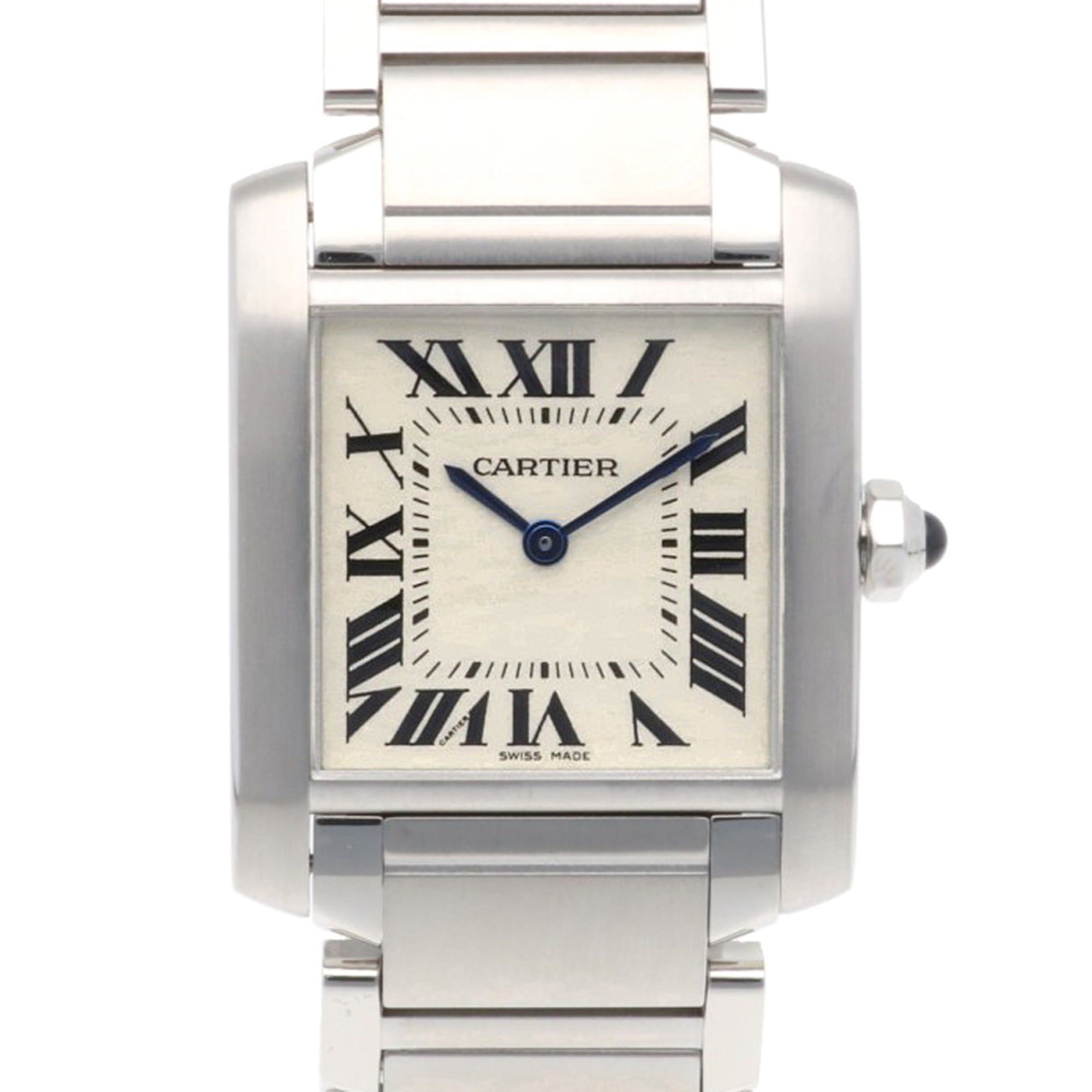Pre-owned Cartier Tank Française MM Wristwatch, Stainless Steel, 2301, Quartz Movement, Refinished,