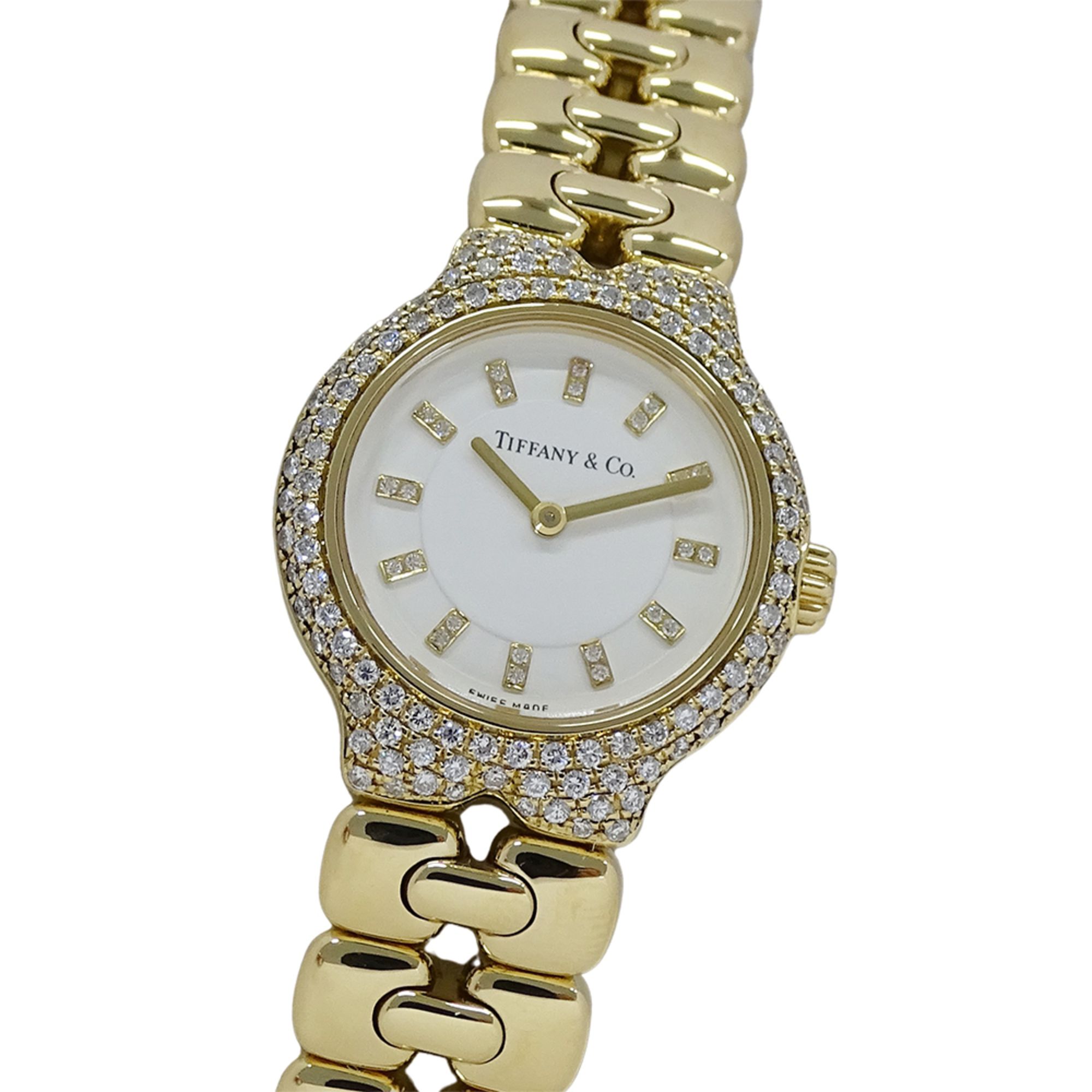 Tiffany & Co. Women's Tisoro Diamond Quartz Watch, QZ 750YG, 18K Solid Gold, Polished, L0133