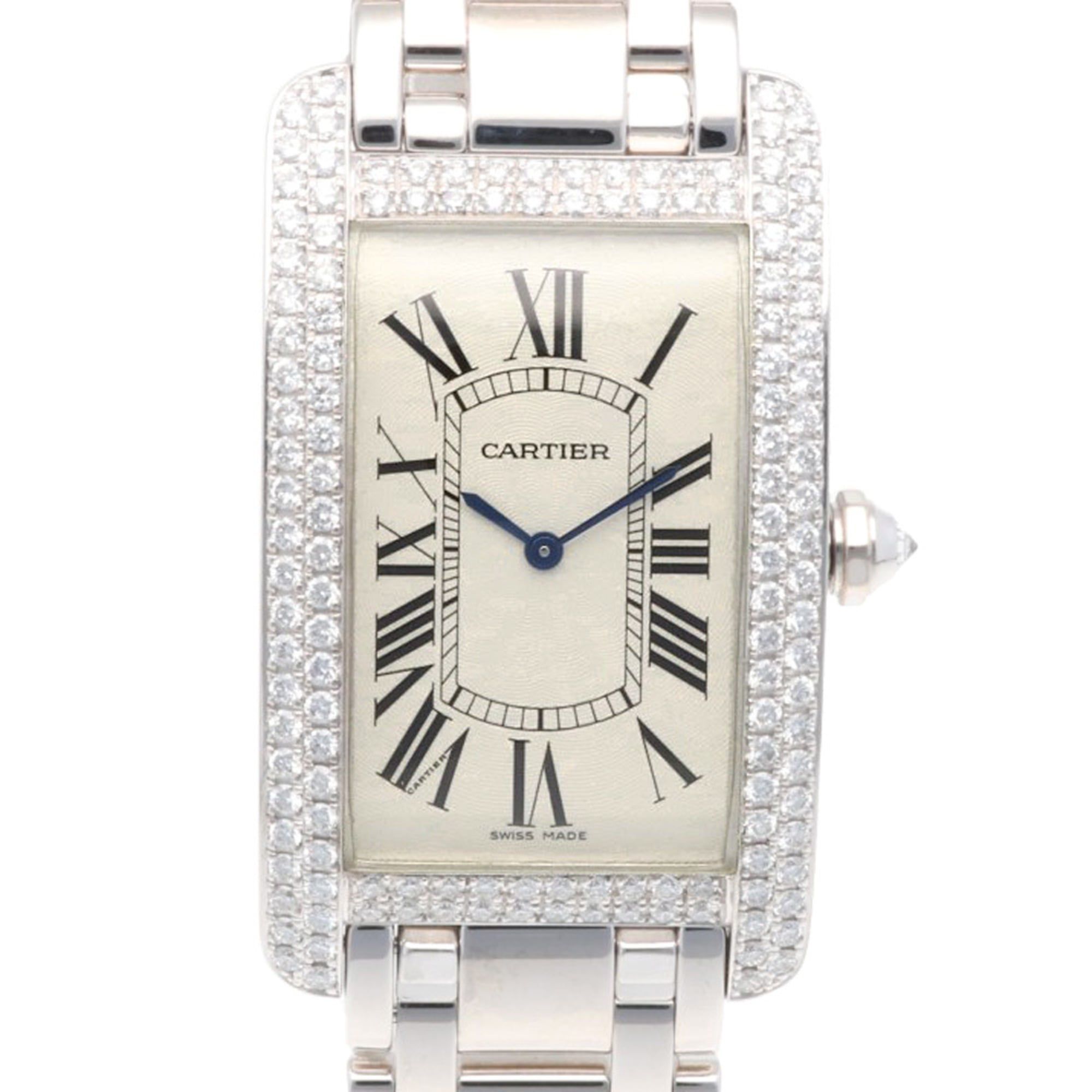 Cartier Tank Américaine SM Wristwatch, 18k Gold, 1736, Quartz Movement, Refinished, Pre-Owned, Non-W