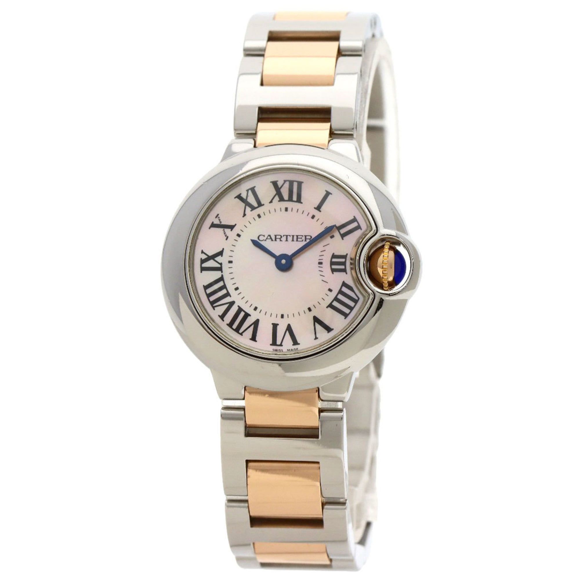 Cartier W6920034 Ballon Bleu SM 28mm Watch Stainless Steel SSxK18PG Ladies