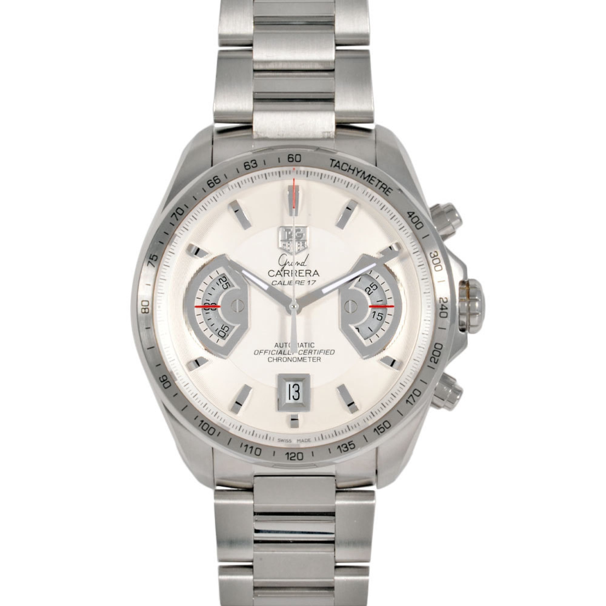 TAG Heuer CAV511B.BA0902 Grand Carrera Calibre 17 RS Automatic Watch, White Dial, Men's