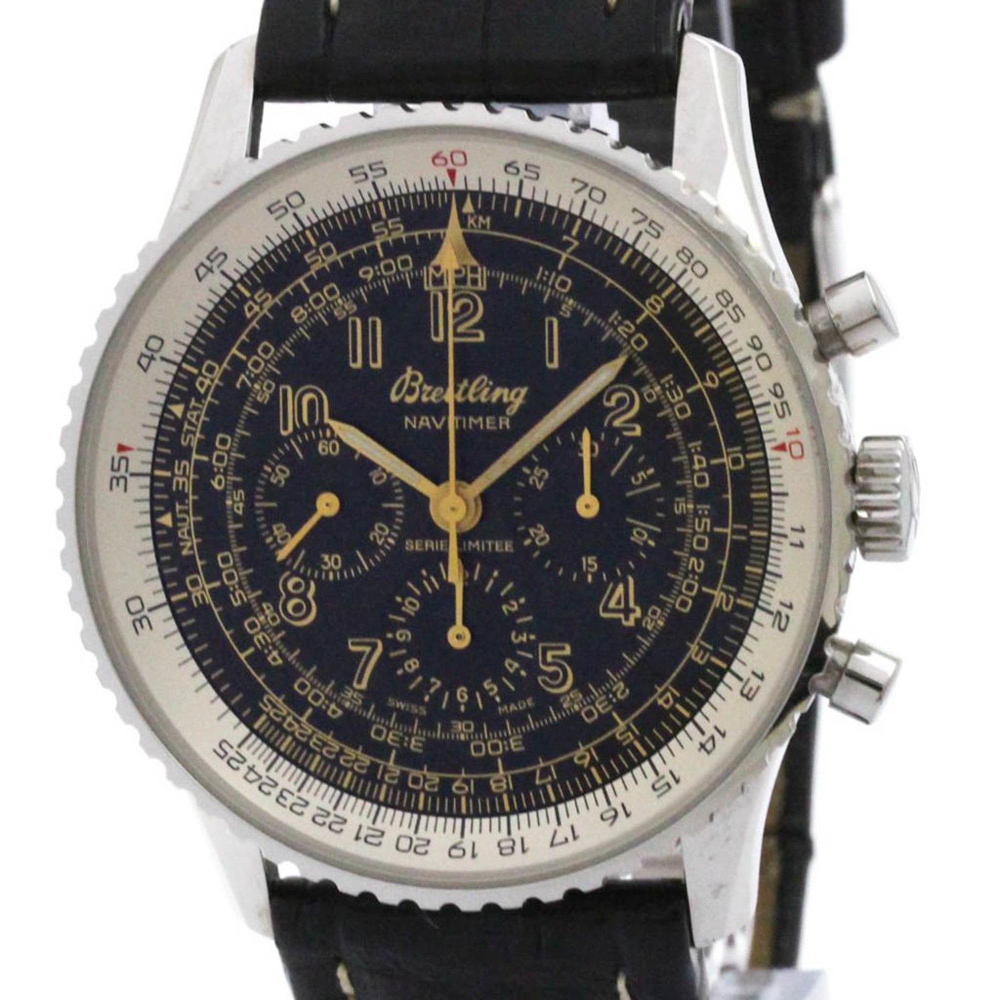 BREITLING Navitimer Steel Leather Mens Watch A11022.1 Polished