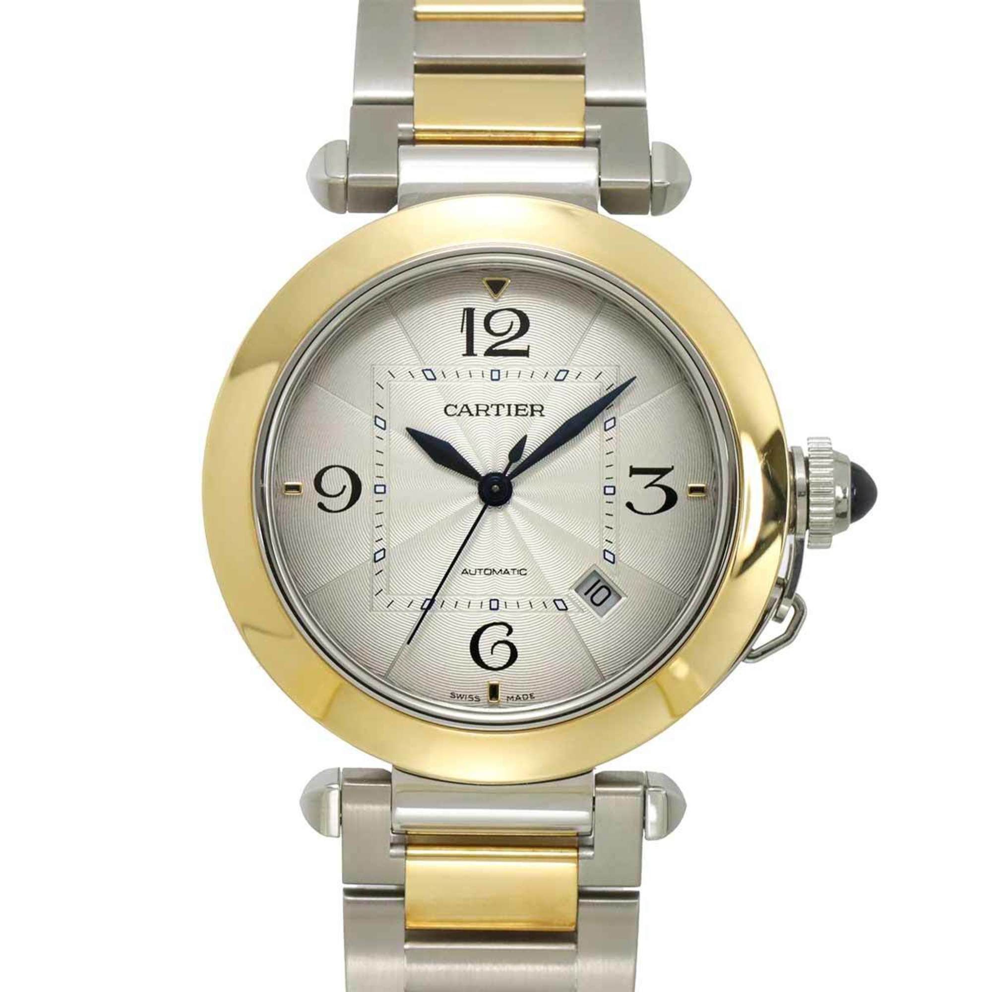 Cartier Pasha de 41mm W2PA0009 Men's Watch, Silver, 18K White Gold, Automatic