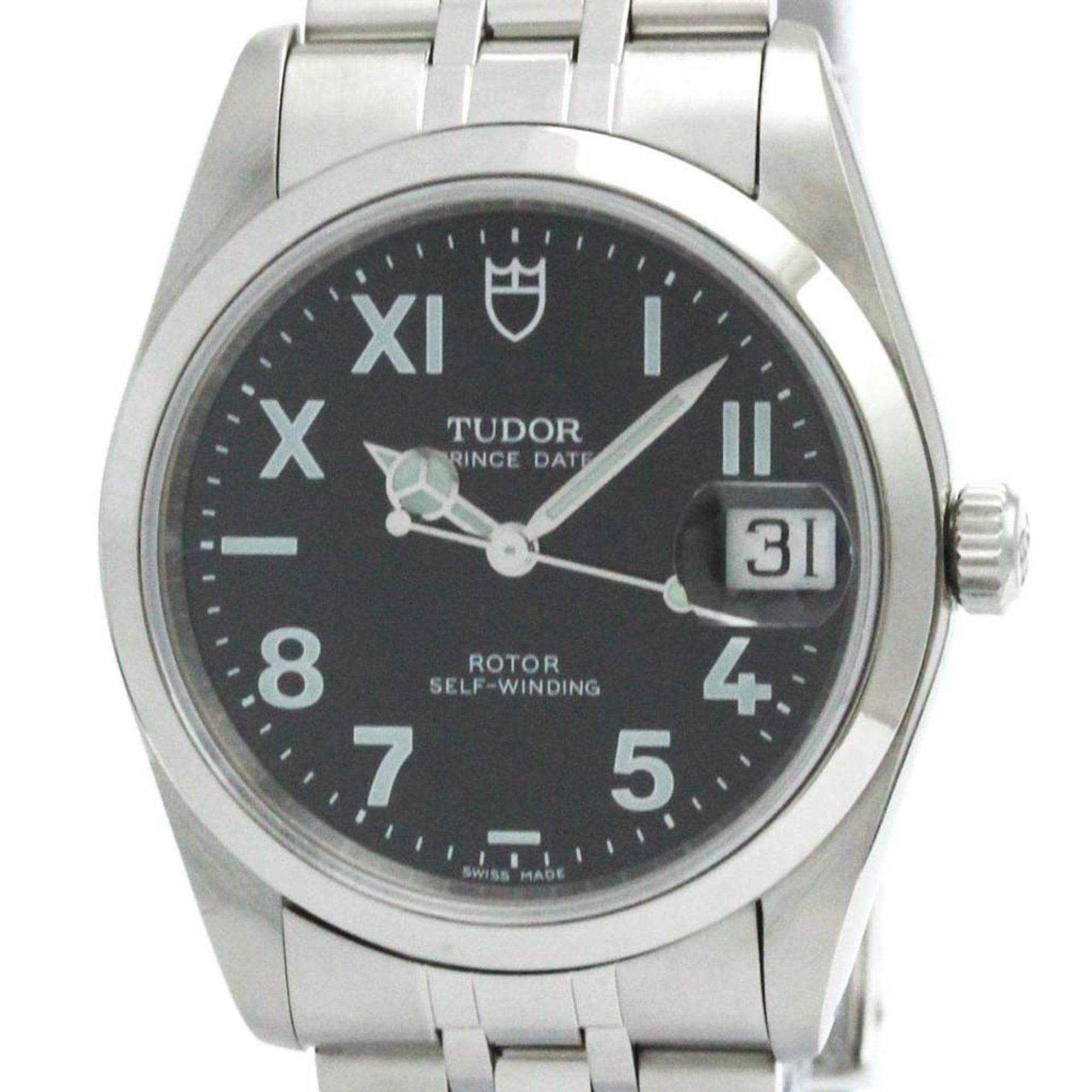 Polished TUDOR Prince Oyster Date Steel Automatic Mens Watch 74000N