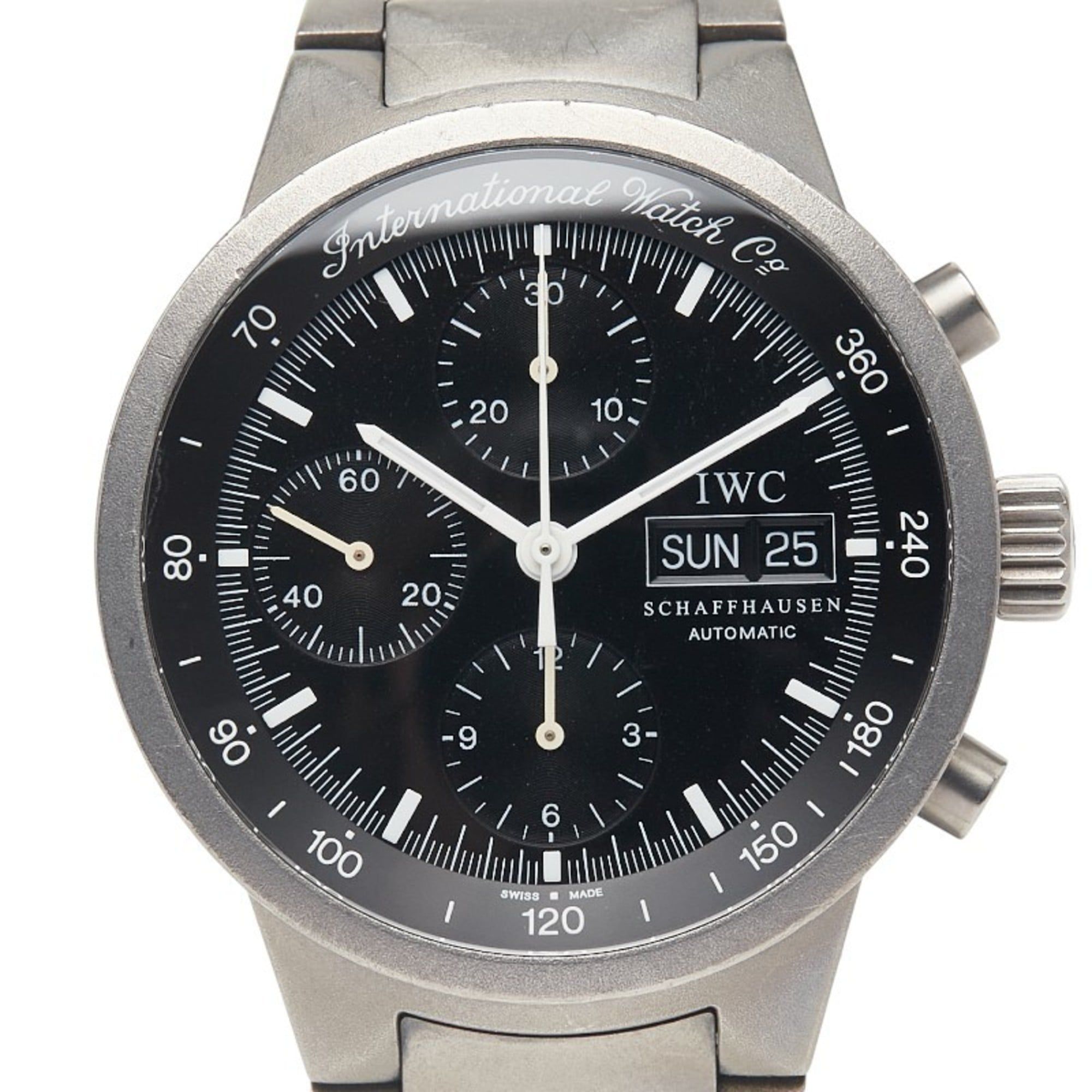 IWC Schaffhausen GST Chronograph Watch IW370703 Automatic Black Dial Titanium Men's SCHAFFHAUSEN