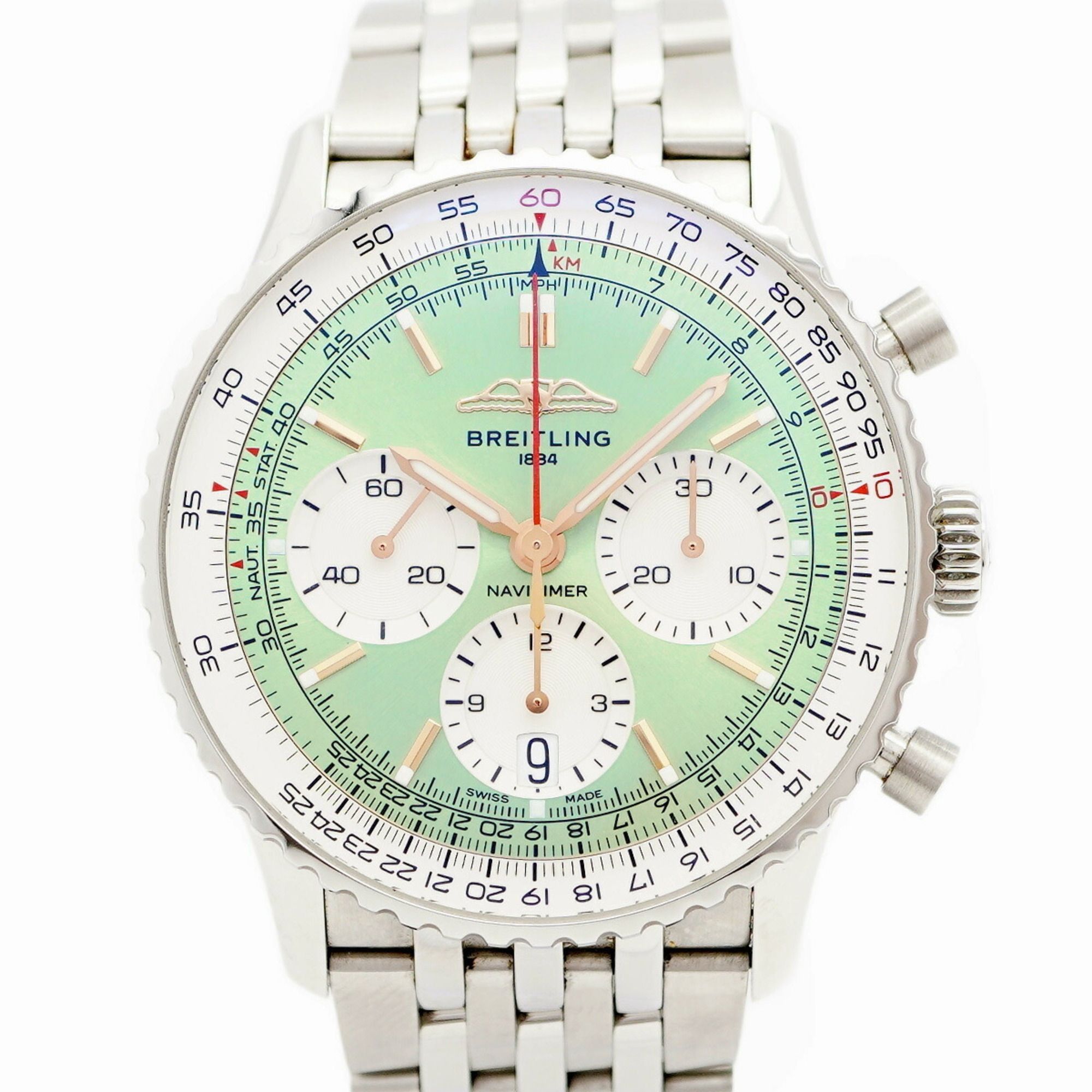 Breitling Navitimer AB0139 Green Dial Men's Watch