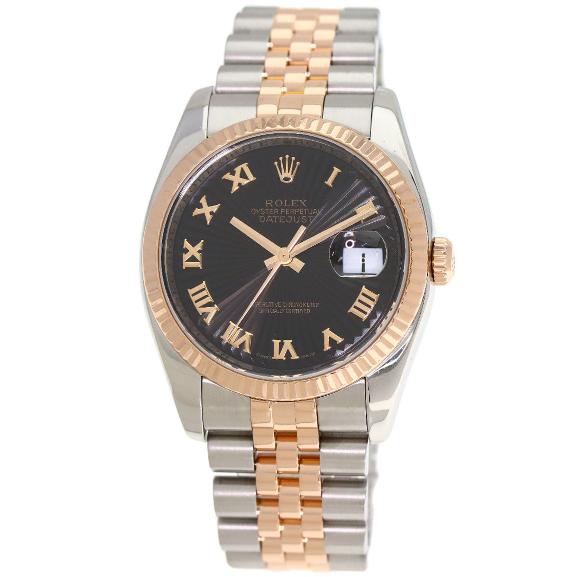 Rolex 116231 Datejust Sunbeam Watch in Stainless Steel/SSx18KPG/Everose Gold for Men