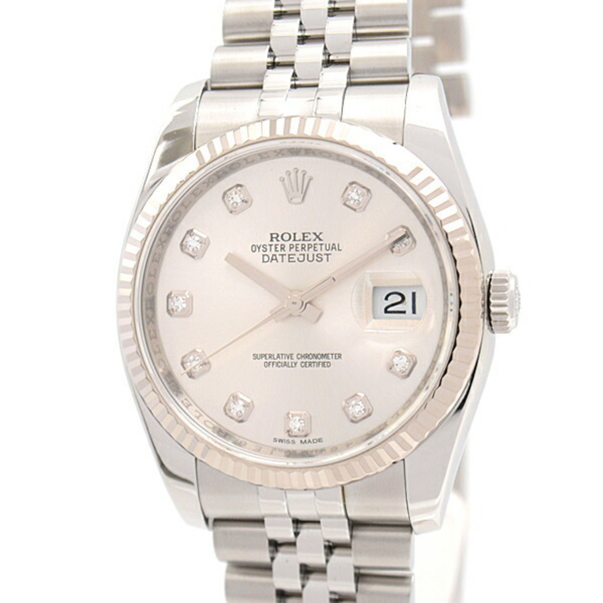 Rolex Watch Men's Datejust Automatic Random Silver Dial SS x WG ROLEX 116234G