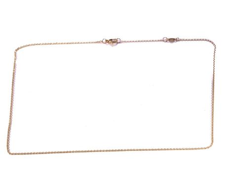 Georg Jensen - A fine chain in 18ct yellow gold, with bright-cut cable links, fastened with lobster clasp, attached an oval p