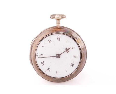 A George III pair case fusee pocket watch London 1796, with a key-wound movement signed Edward Hommen No:33701, featuring a w