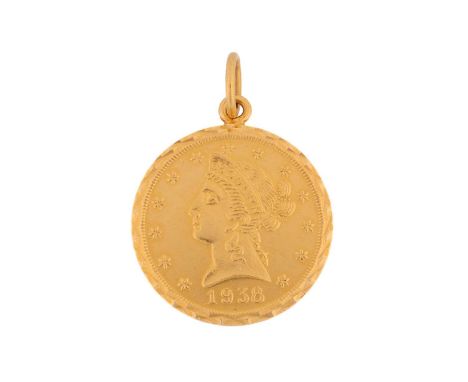 A Modern Flower Prize Jewellery medallion pendant, with Liberty head on the obverse and American bald eagle on the reverse, d