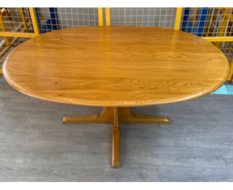 Blonde ERCOL oval shaped dining table 164x121cm, height 73cm