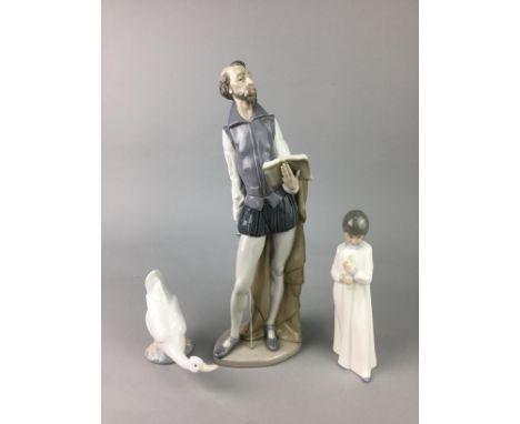 LOT OF SIX LLADRO AND NAO FIGURES, including Don Quixote, 36cm high
