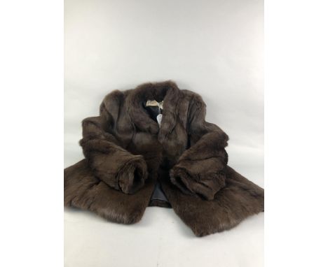 LADY'S FUR JACKET, along with three ceramic table lamps, the tallest 48cm high