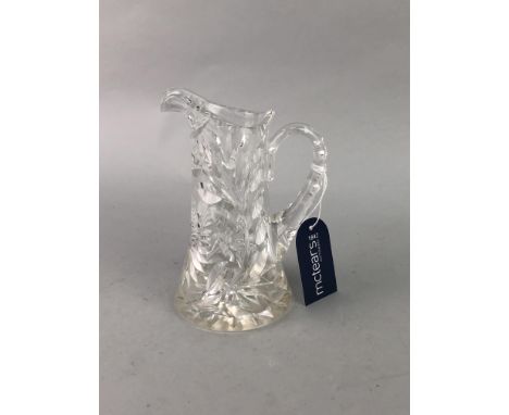 LOT OF EDINBURGH CRYSTAL GLASSES, along with other cut glass, including wine and liqueur glasses, cream jugs, a pitcher and o