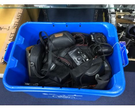 LOT OF CAMERAS, including Nikon and Cannon, along with camera accessories including a tripod