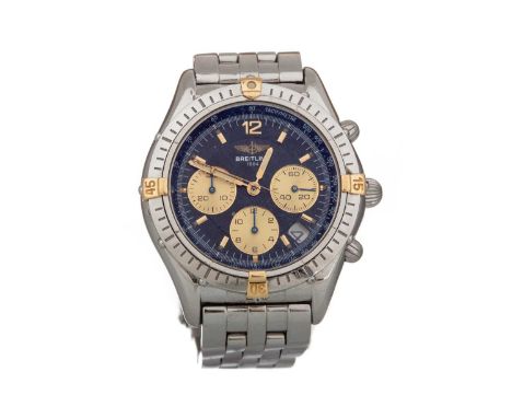 BREITLING CHRONO COCKPIT STAINLESS STEEL AUTOMATIC WRIST WATCH the round dial with baton and Arabic hour markers, outer secon