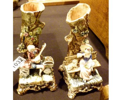 Pair of Continental ceramic spill holders Circa 1860 
