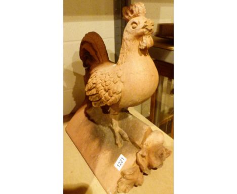 Ceramic cockerel roof tile