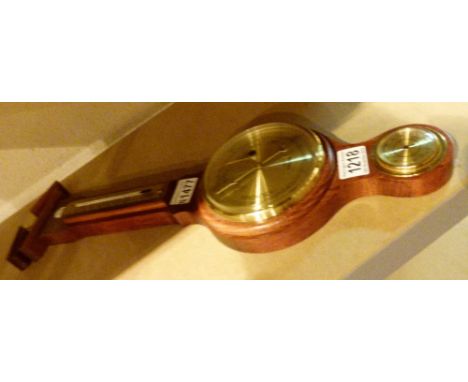 Wall hanging aneroid barometer thermometer