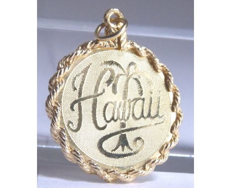 Stamped 14 K Hawaii pendant, 2.7g