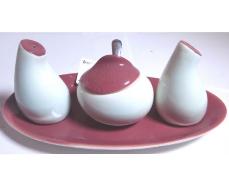 Four piece Carlton Ware cruet set