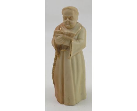 A Royal Worcester blush ivory candle snuffer, modelled as a monk, dated 1915, height 4.75ins Condition report: good condition