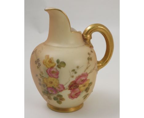 A Royal Worcester ivory flat back jug, printed with floral sprays, dated 1903, shape number 1094, height 5ins  Condition repo