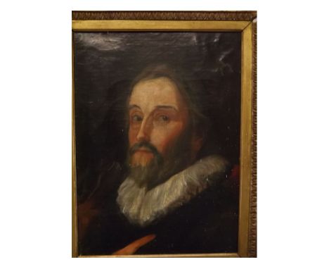 Unsigned oil on canvas, Head and shoulders portrait of a gentleman, 15 1/2 x 11 1/2 ins 
