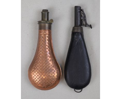 Sykes powder flask together with a shot flask