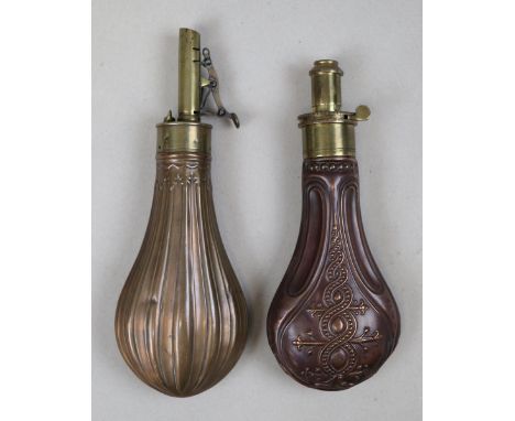 Hawksley powder flask together with another