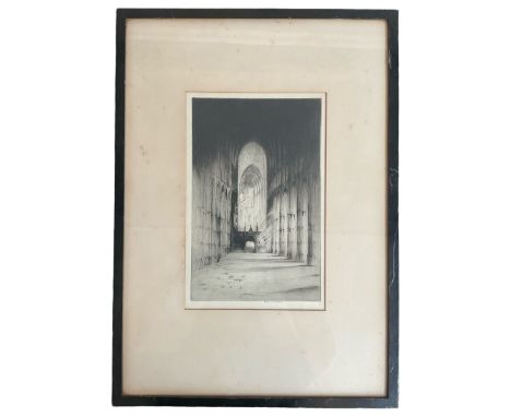 Frederick Arthur Farrell (British 1882-1935): 'Westminster Abbey' Interior, etching signed and blind stamped, with Thomas Agn