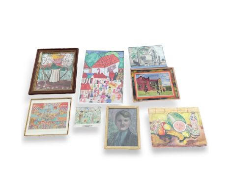 Collection of Sonia Naviasky (British 1934-2018) works from her childhood, variously signed and titled, and other portrait un