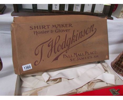 A quantity of vintage hunting stocks in vintage box from shirt makers J Hodgkinson, St. James's