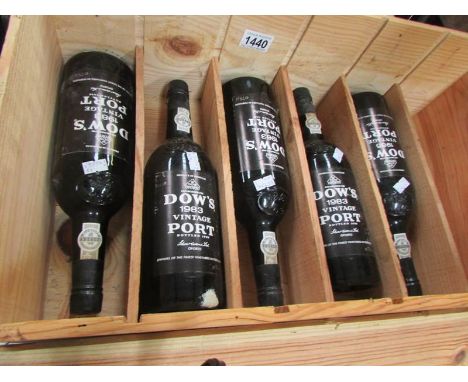 4 bottles of 1983 Dow's vintage port (bottles 1985) and a bottle of 1985 Dow's vintage port (bottles 1987)