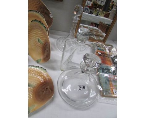2 modern Dartingon crystal decanters and a ship's decanter