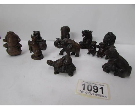 10 dark wood netsuke